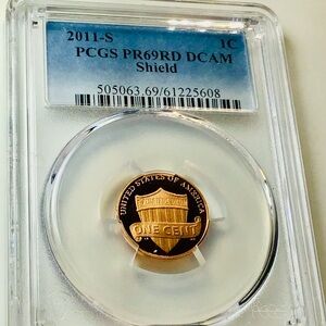 ❤️✅2011-S PCGS PR69RD DCAM Shield Penny